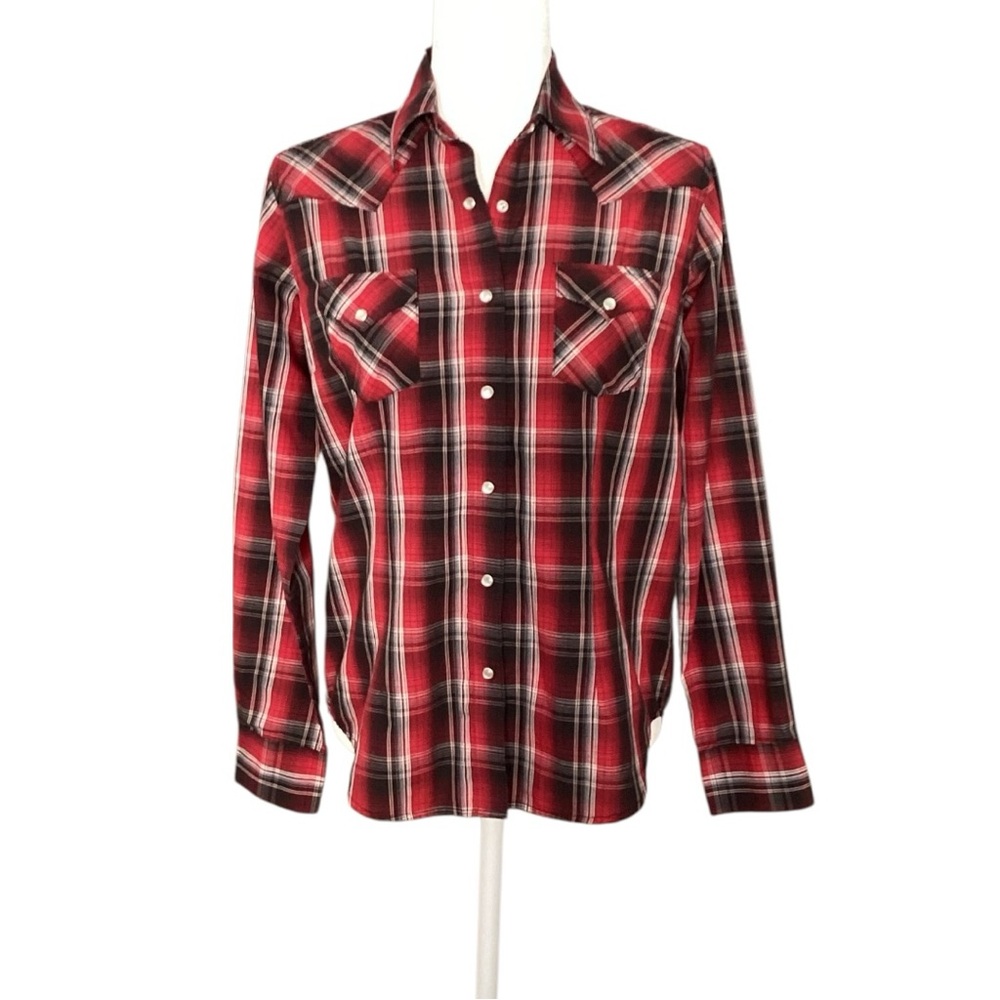 Wrangler Red and Black Plaid Shirt
